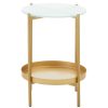 FURNITURE Fifty Five South Side Tables | Pali Two Tier Glass And Iron Side Table