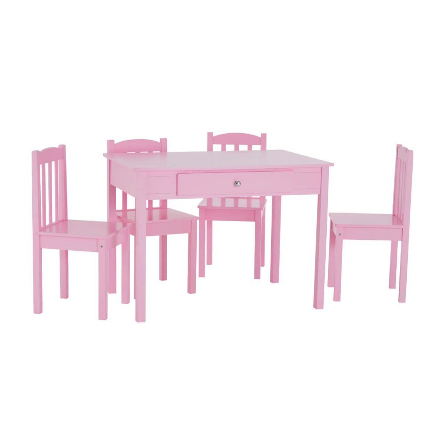 FURNITURE Premier Tables and Desks | Kids 5 Piece Pink Table And Chair Set