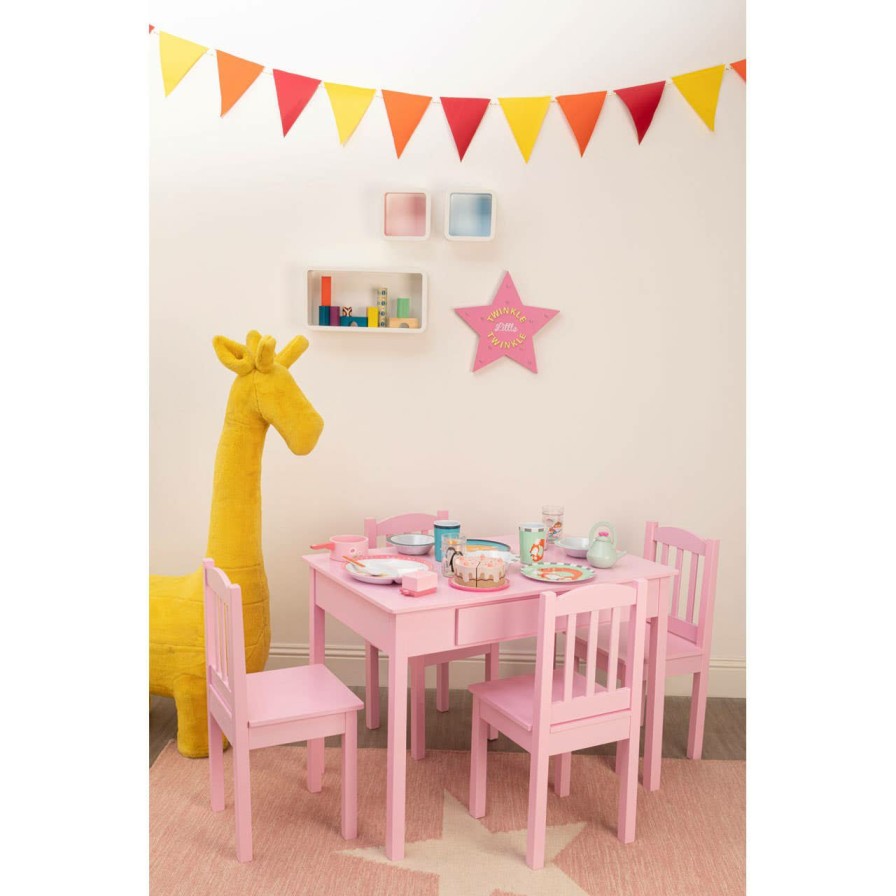 FURNITURE Premier Tables and Desks | Kids 5 Piece Pink Table And Chair Set