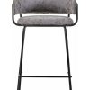 FURNITURE Fifty Five South Bar Seating | Tamzin Grey Faux Leather Bar Chair