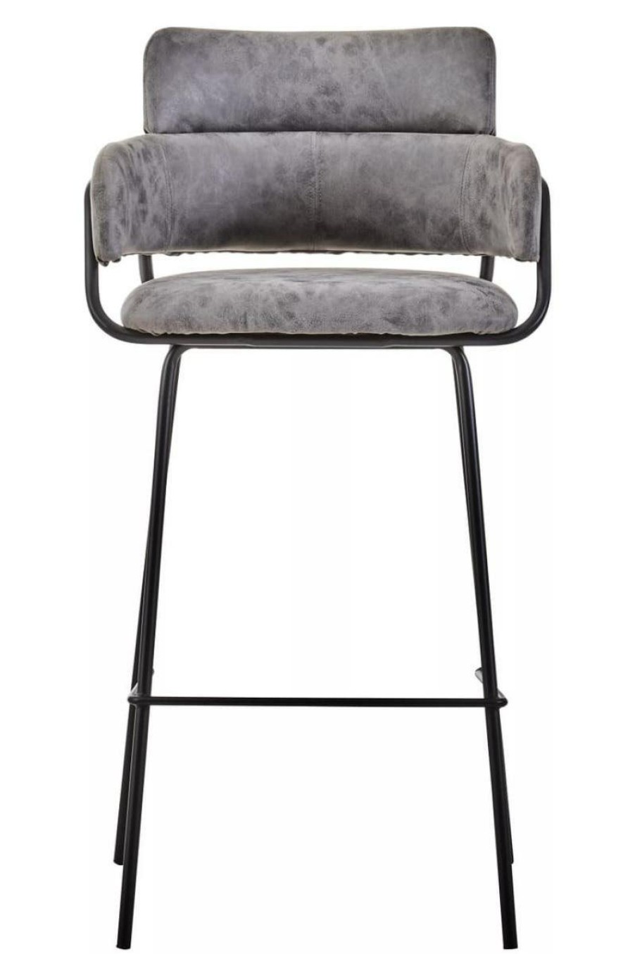 FURNITURE Fifty Five South Bar Seating | Tamzin Grey Faux Leather Bar Chair