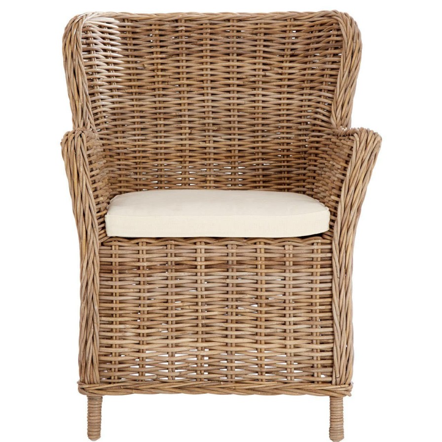 FURNITURE Fifty Five South Conservatory | Lovina Wing Back Natural Rattan Chair