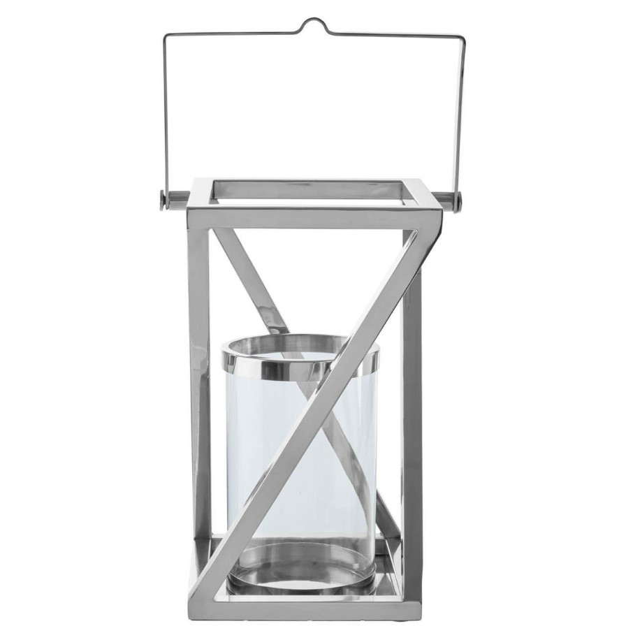 Accessories Fifty Five South Lanterns | Cruzar Small Silver Criss Cross Lantern