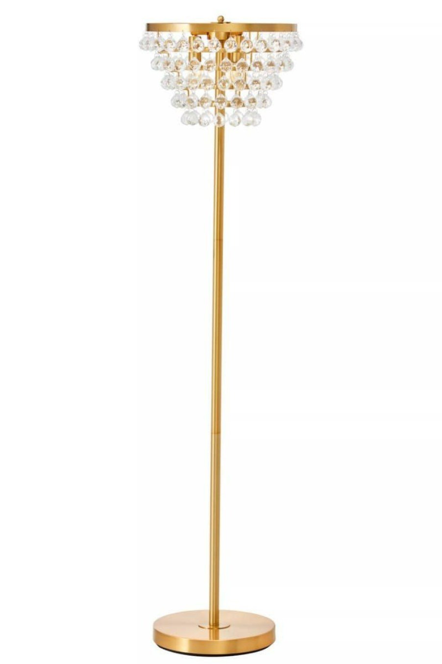 Accessories Fifty Five South Floor Lamps | Hutchinson Clear Crystal Floor Lamp With Gold Metal