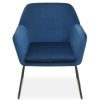 FURNITURE Premier Armchairs | Xander Midnight Velvet Black Base Armchair