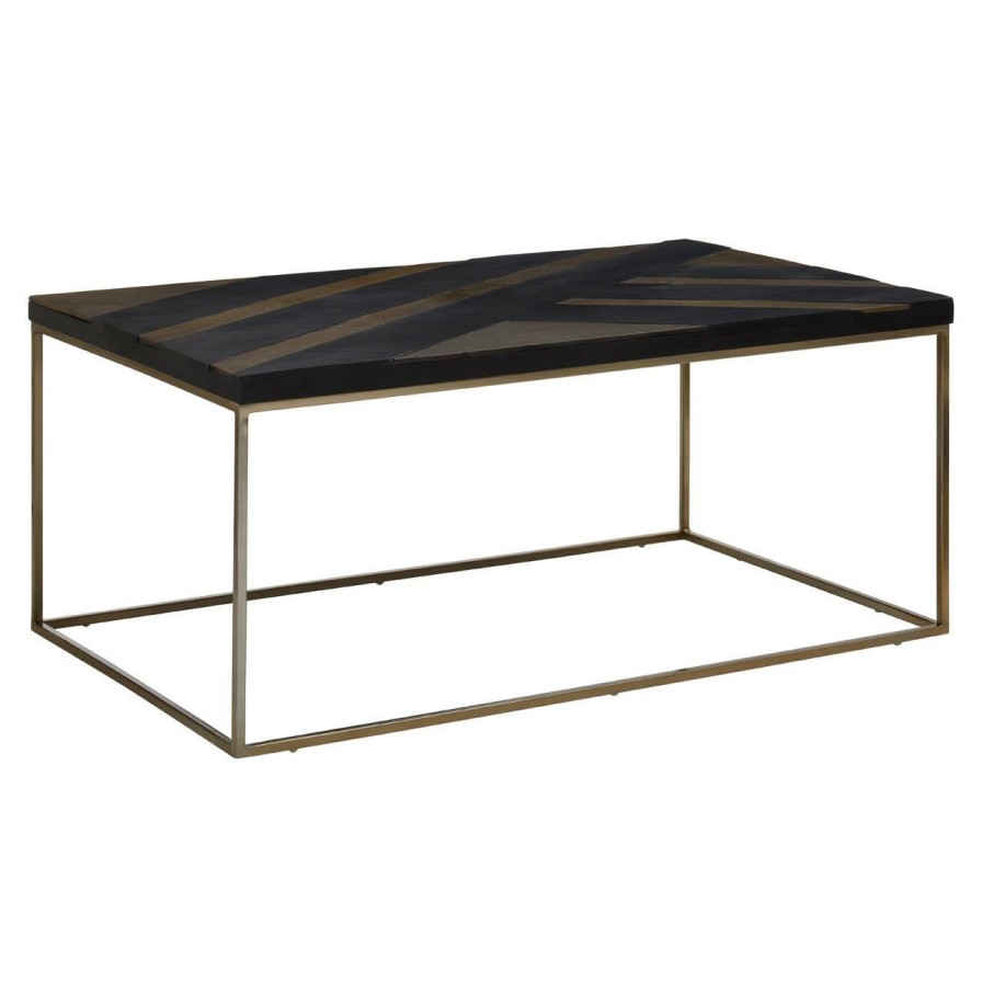 FURNITURE Fifty Five South Coffee Tables | Aris Black And Gold Coffee Table