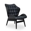 FURNITURE Fifty Five South Seating | Vinsi Black Leather Effect Black Elm Chair