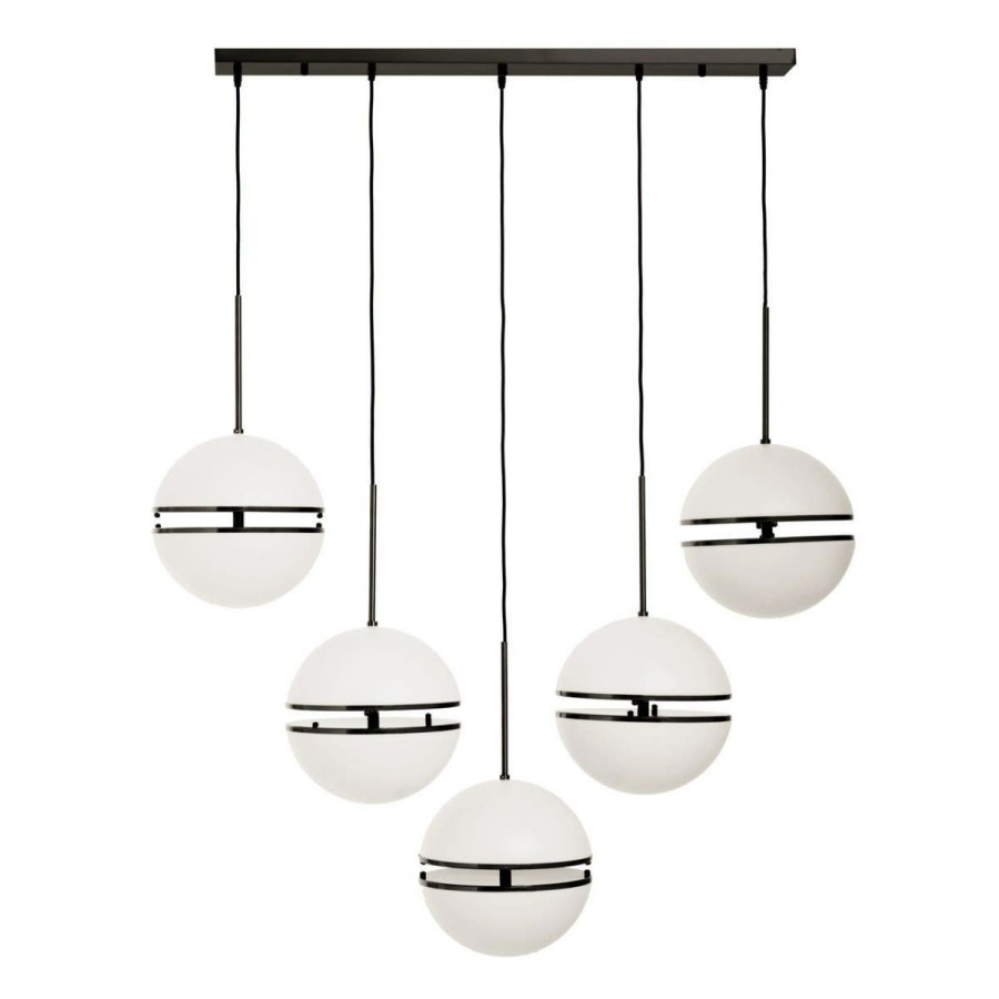 Accessories Fifty Five South Ceiling Lights | Abira Five Ball Matte Black Pendant Light