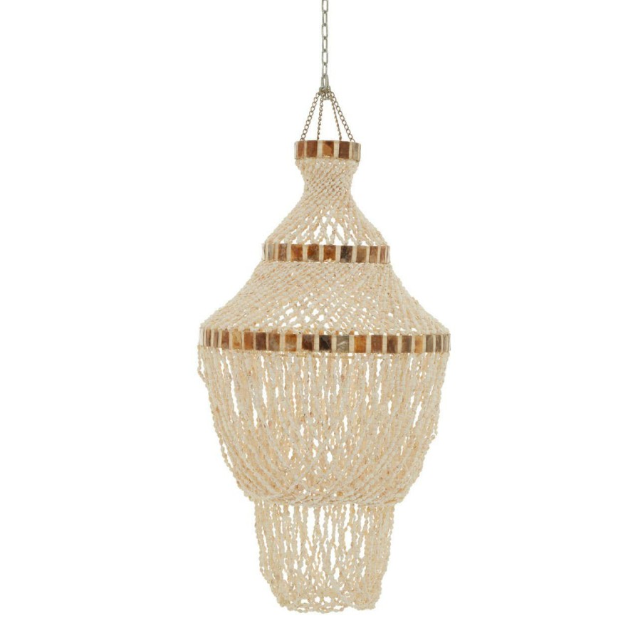 Accessories Fifty Five South Ceiling Lights | Palu Natural White And Amber Shell Pendant