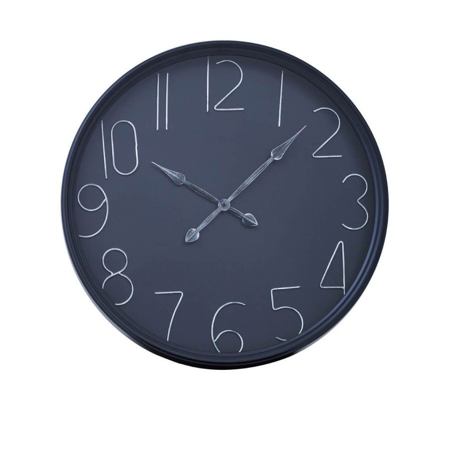 Accessories Premier Wall Clocks | Wall Clock With Round Black Finish Frame