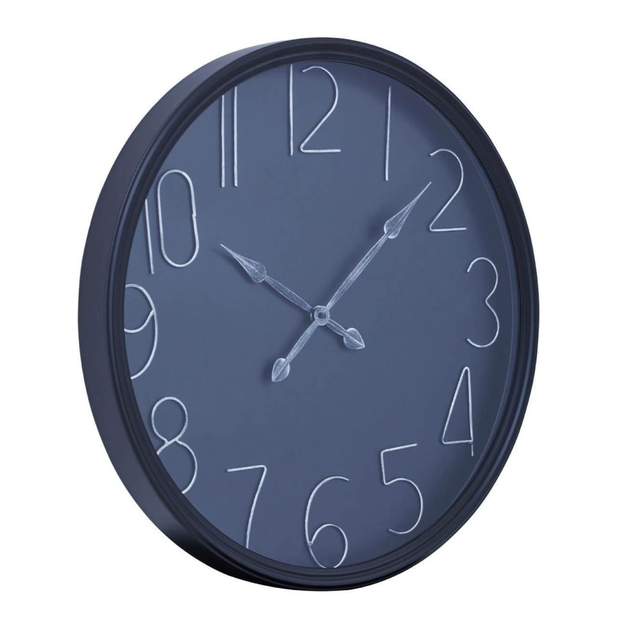 Accessories Premier Wall Clocks | Wall Clock With Round Black Finish Frame