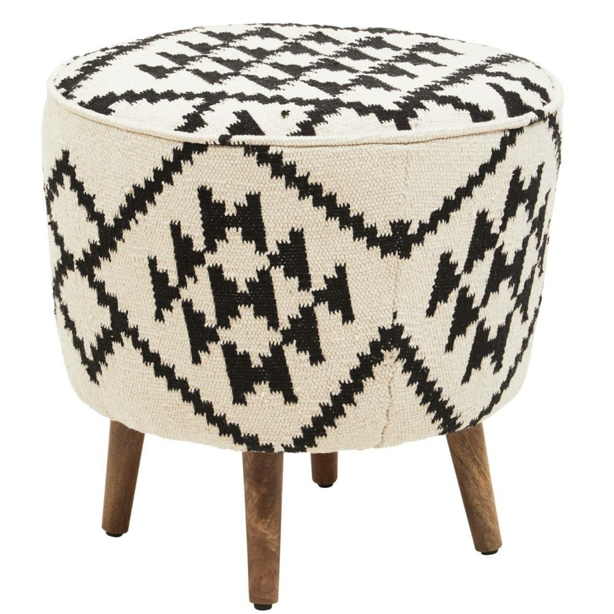 FURNITURE Fifty Five South Stools | Cefena Round Patterned Footstool