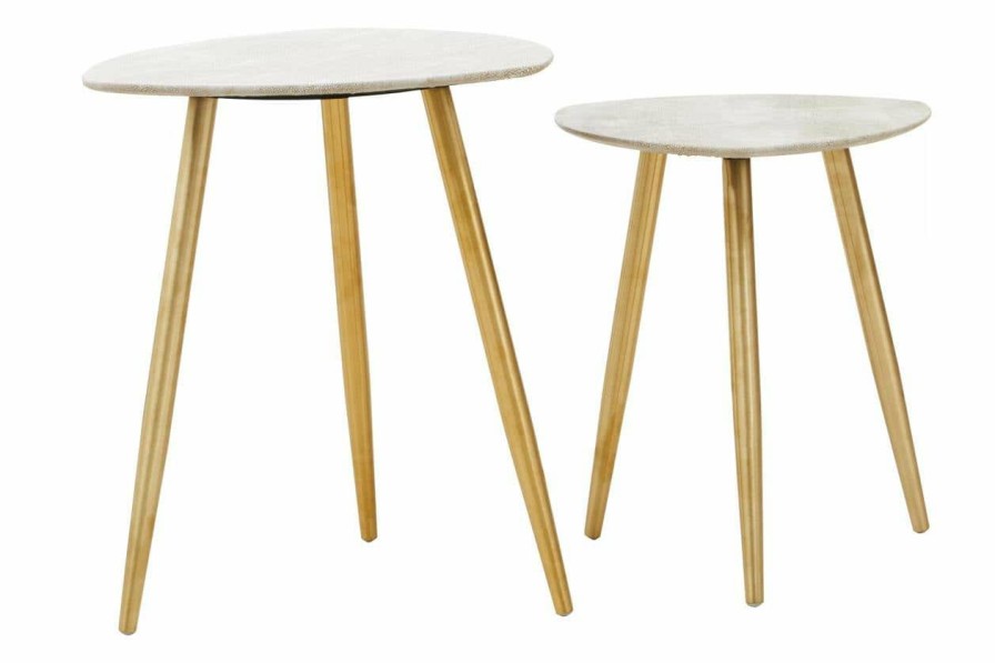 FURNITURE Fifty Five South Side Tables | Cadio Set Of Two Shagreen Tables