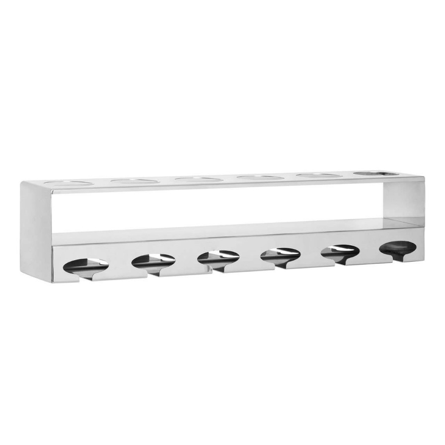 Kitchen and Dining Fifty Five South Wine Racks | Novo 6 Bottle Silver Finish Wine Rack