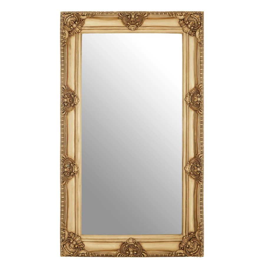 Bathe and Utility Fifty Five South Mirrors | Marseille Gold Finish Bead And Reel Wall Mirror