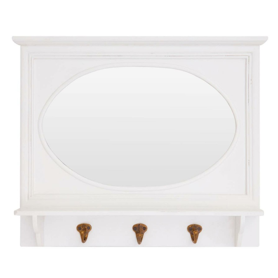 Bathe and Utility Premier Mirrors | Whitley 3 Hooks Wall Mirror