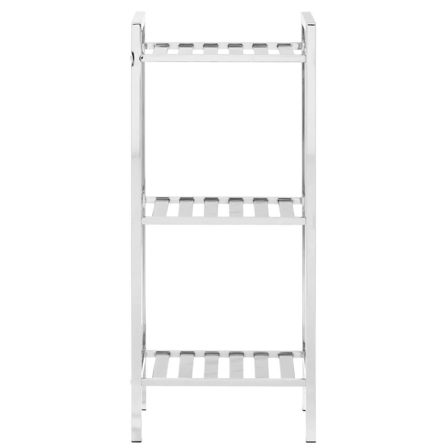 Bathe and Utility Premier Racks, Caddies and Shelf Units | Dara 3 Tier Chrome Shelf Unit With Slatted Sides