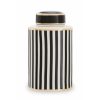 Accessories Fifty Five South Trinket Boxes and Dishes | Doria Small Black And White Stripes Ceramic Jar