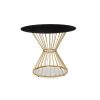 FURNITURE Fifty Five South Dining Tables | Anzio Clear Glass And Gold Hourglass Base Dining Table