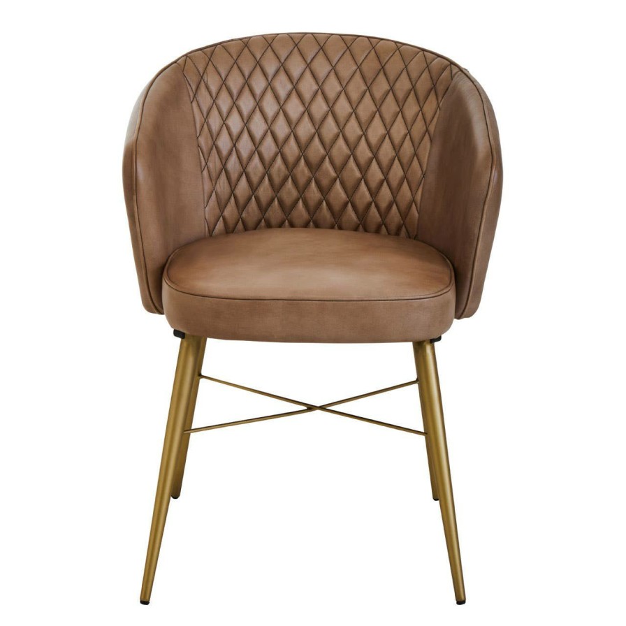 FURNITURE Fifty Five South Statement Chairs | Buffalo Grey Leather Chair With Gold Finish Legs