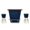 FURNITURE Fifty Five South Bar Tables | Presley Bar And Midnight Blue Stools Set