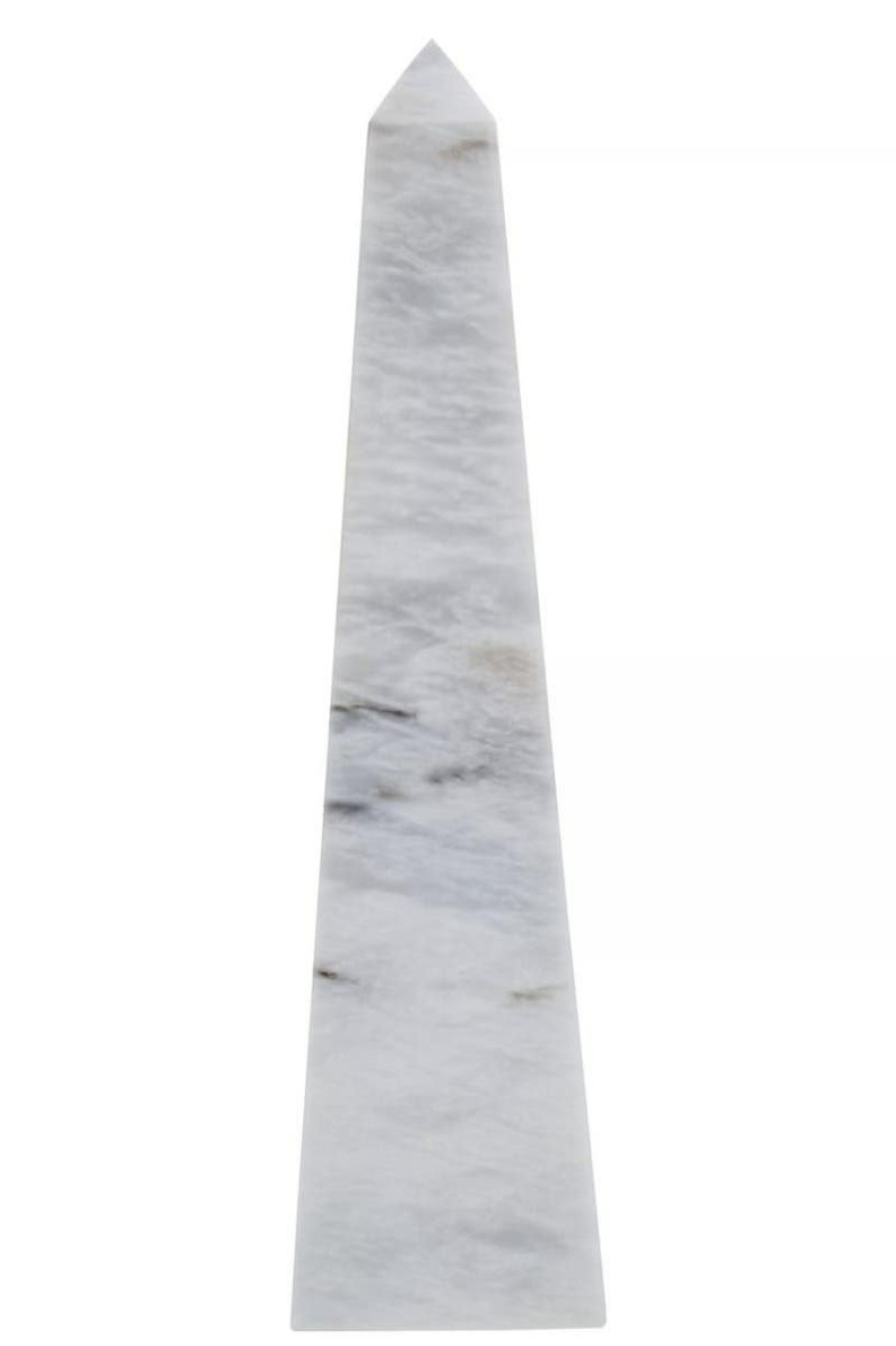 Accessories Fifty Five South Sculptures and Ornaments | Salmo Large White Marble Obelisk