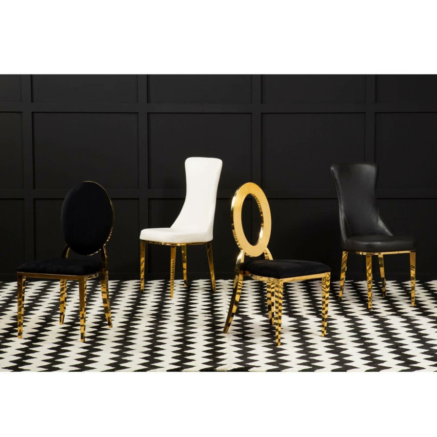 FURNITURE Premier Seating | Sarita Stackable Gold Frame Dining Chair