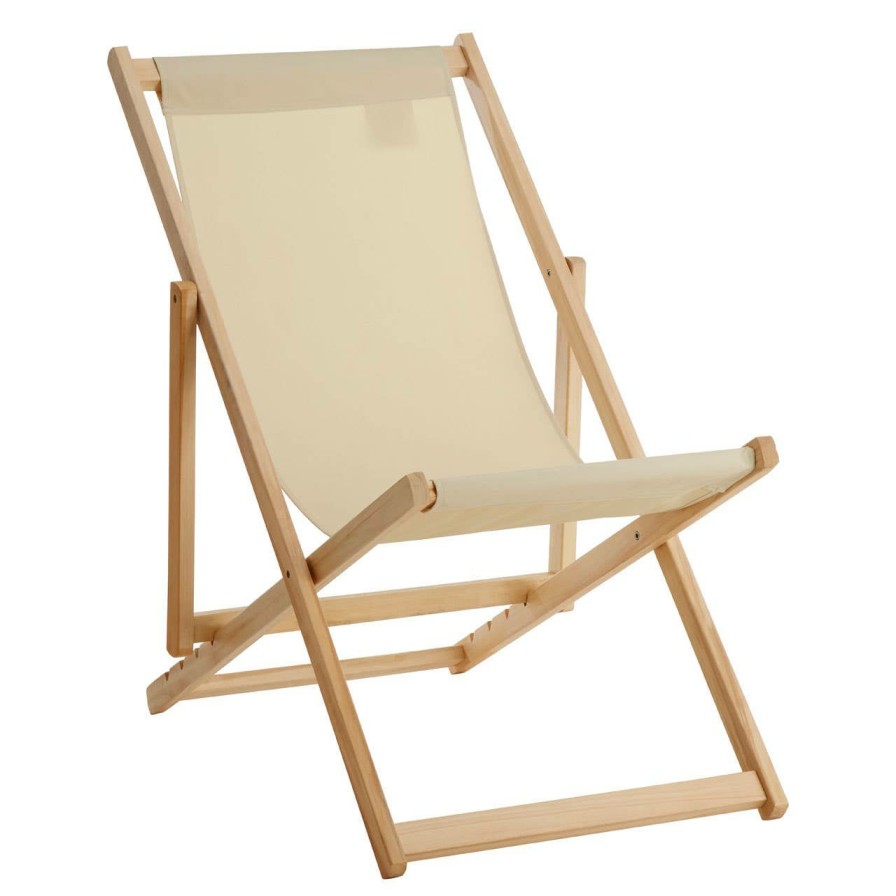 Outdoor Premier Outdoor Seating | Beauport Cream Deck Chair