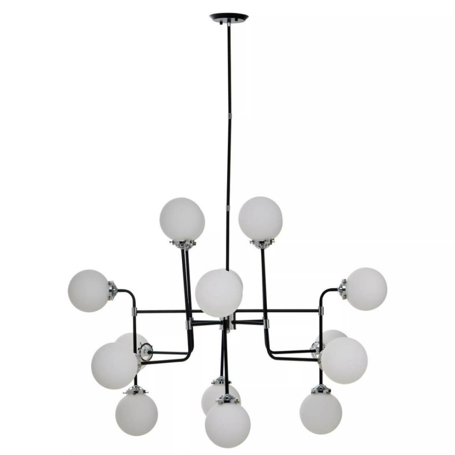 Accessories Fifty Five South Ceiling Lights | Abira Black And Silver Metal Pendant Light