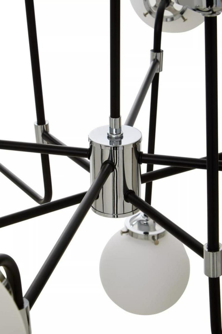 Accessories Fifty Five South Ceiling Lights | Abira Black And Silver Metal Pendant Light