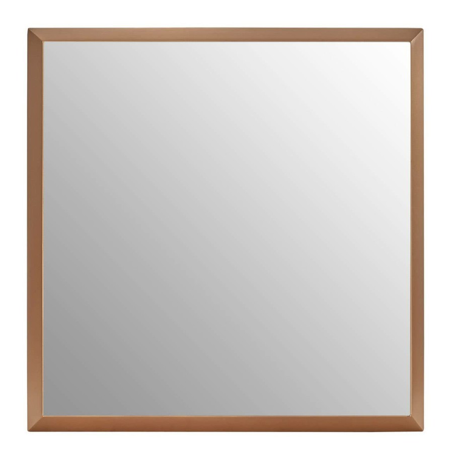 Bathe and Utility Premier Mirrors | Small Square Gold Finish Wall Mirror