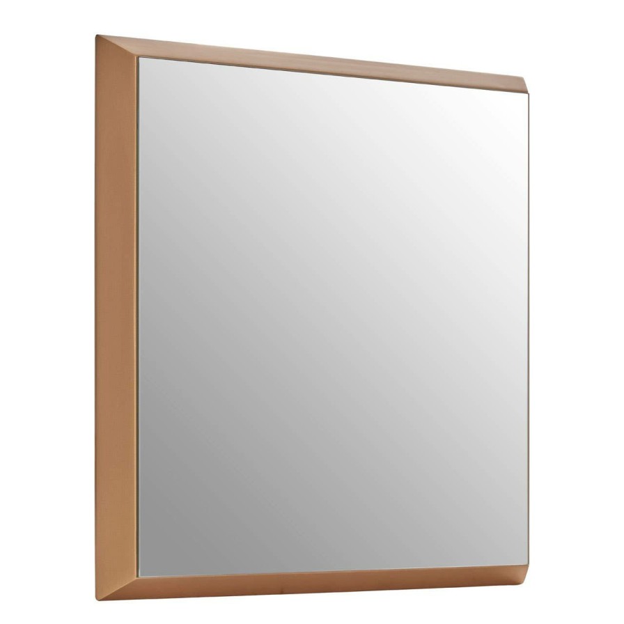 Bathe and Utility Premier Mirrors | Small Square Gold Finish Wall Mirror