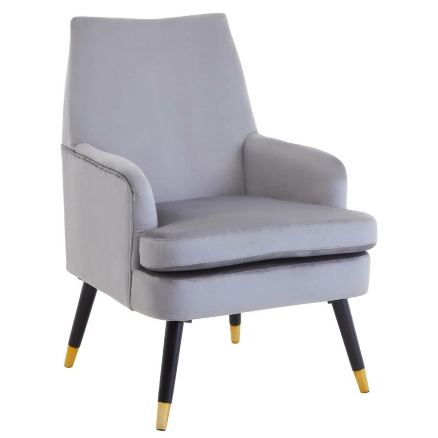 FURNITURE Premier Armchairs | Loretta Grey Velvet Armchair