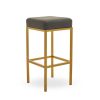 FURNITURE Premier Bar Seating | Baina Dark Grey Pu And Gold Finish Bar Stool