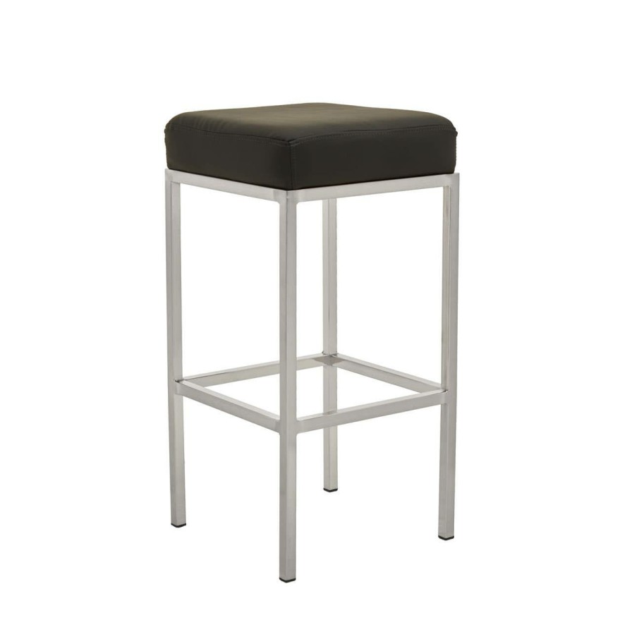 FURNITURE Premier Bar Seating | Baina Dark Grey Pu And Gold Finish Bar Stool