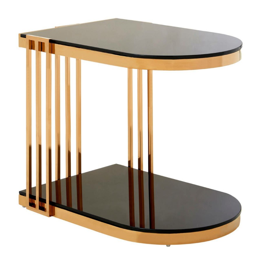 FURNITURE Fifty Five South Side Tables | Novo Rose Gold U Shaped Side Table