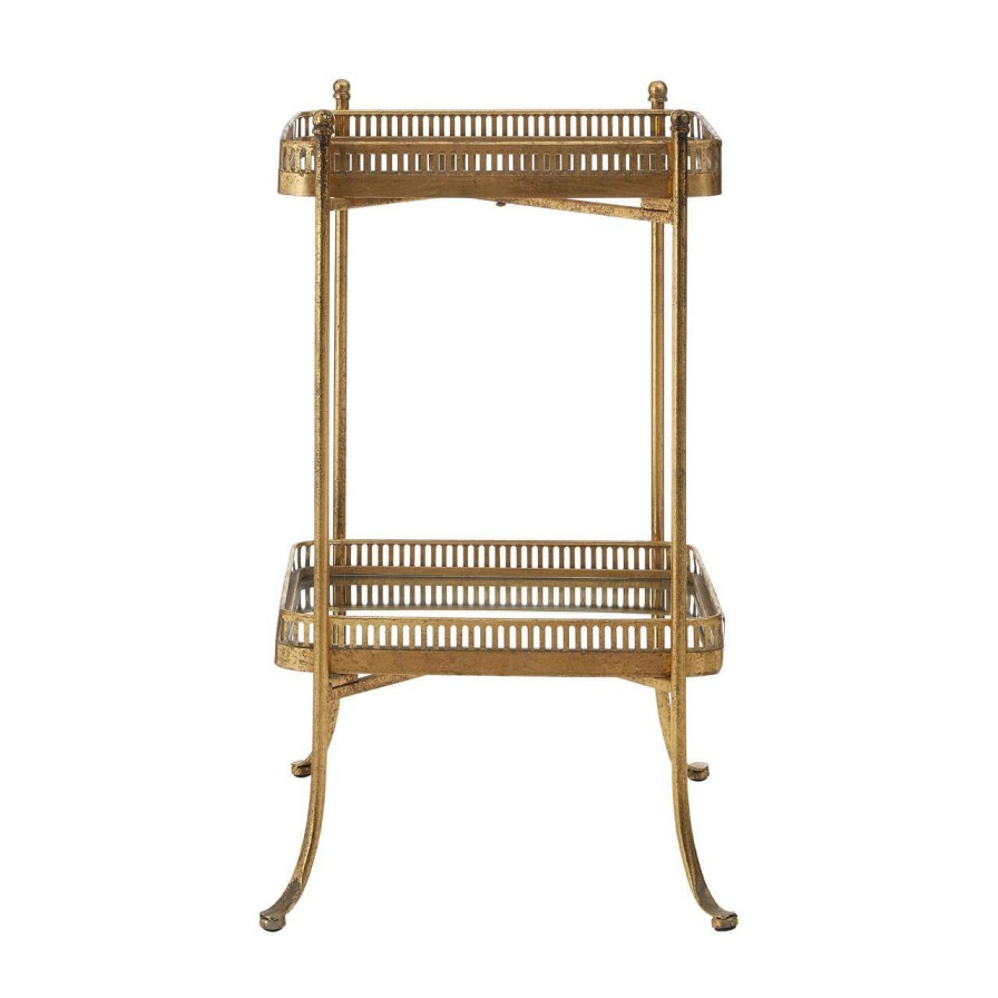 FURNITURE Premier Side Tables | Reza 2 Tiers Gold Tray Table