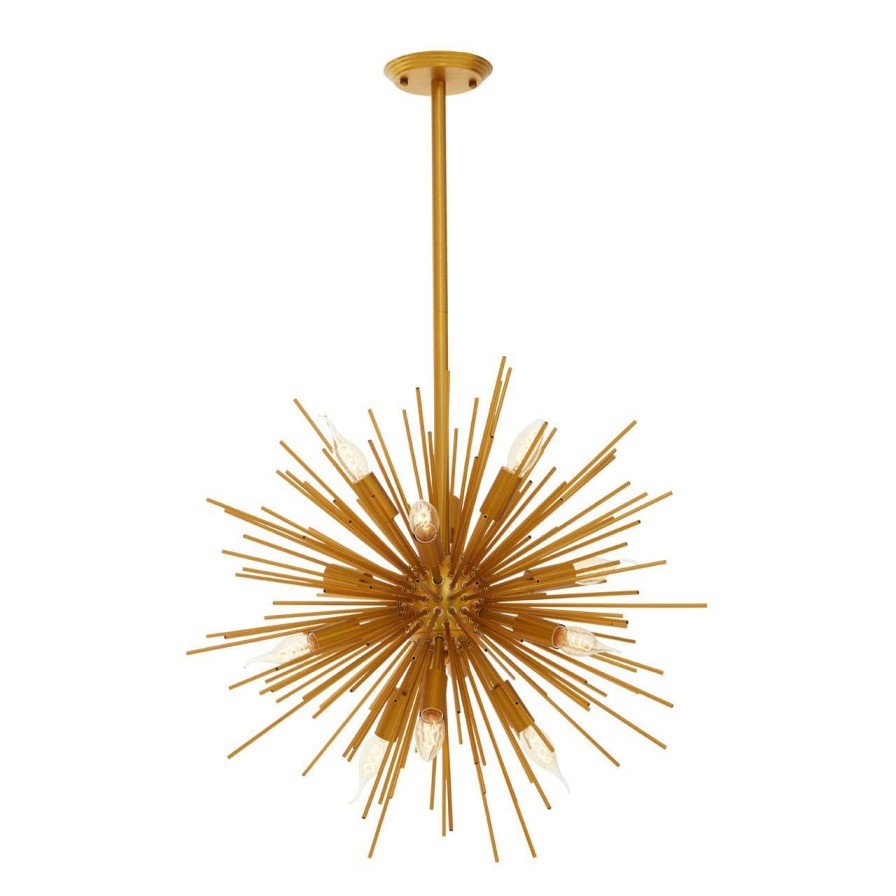 Accessories Fifty Five South Ceiling Lights | Spike Brass Finish Metal Pendant Light