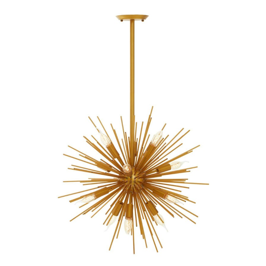 Accessories Fifty Five South Ceiling Lights | Spike Brass Finish Metal Pendant Light