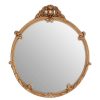 Bathe and Utility Premier Mirrors | Gold Finish Round Acanthus Leaf Wall Mirror