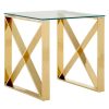 FURNITURE Premier Side Tables | Allure Champagne Gold Cross Legs End Table