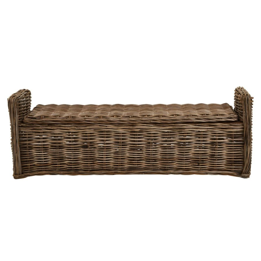 FURNITURE Fifty Five South Benches | Java Grey Natural Rattan Bench