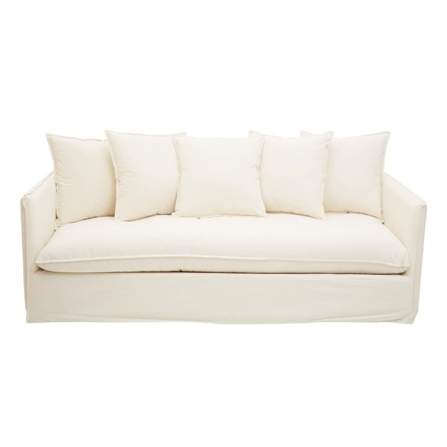 FURNITURE Fifty Five South Seating | Antibes 3 Seat Cream Sofa