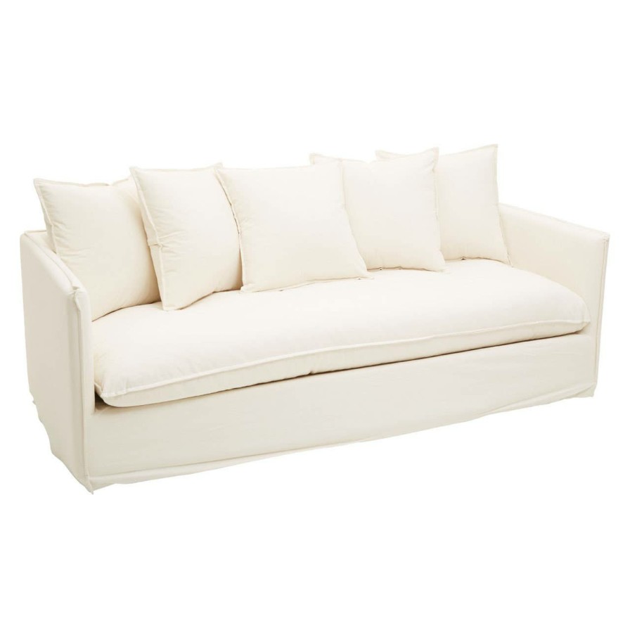 FURNITURE Fifty Five South Seating | Antibes 3 Seat Cream Sofa