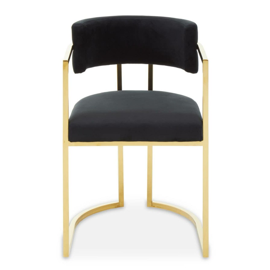 FURNITURE Fifty Five South Seating | Azalea Black Velvet Dining Chair