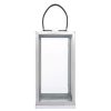 Accessories Fifty Five South Lanterns | Herber Large Silver Steel With Hair On Leather Handle Lantern