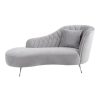 FURNITURE Fifty Five South Chaise Lounges | Rene Grey Velvet Chaise Longue