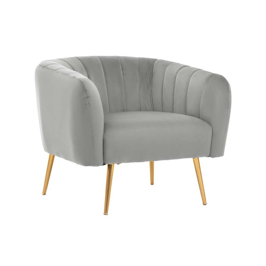 FURNITURE Premier Seating | Larissa Grey Velvet Chair