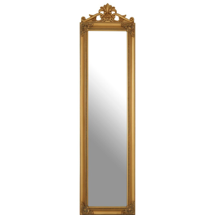 Bathe and Utility Premier Mirrors | Zelma Gold Finish Floor Standing Mirror