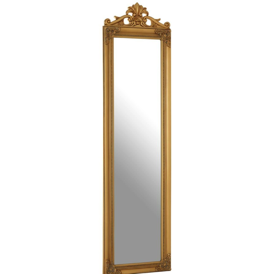 Bathe and Utility Premier Mirrors | Zelma Gold Finish Floor Standing Mirror